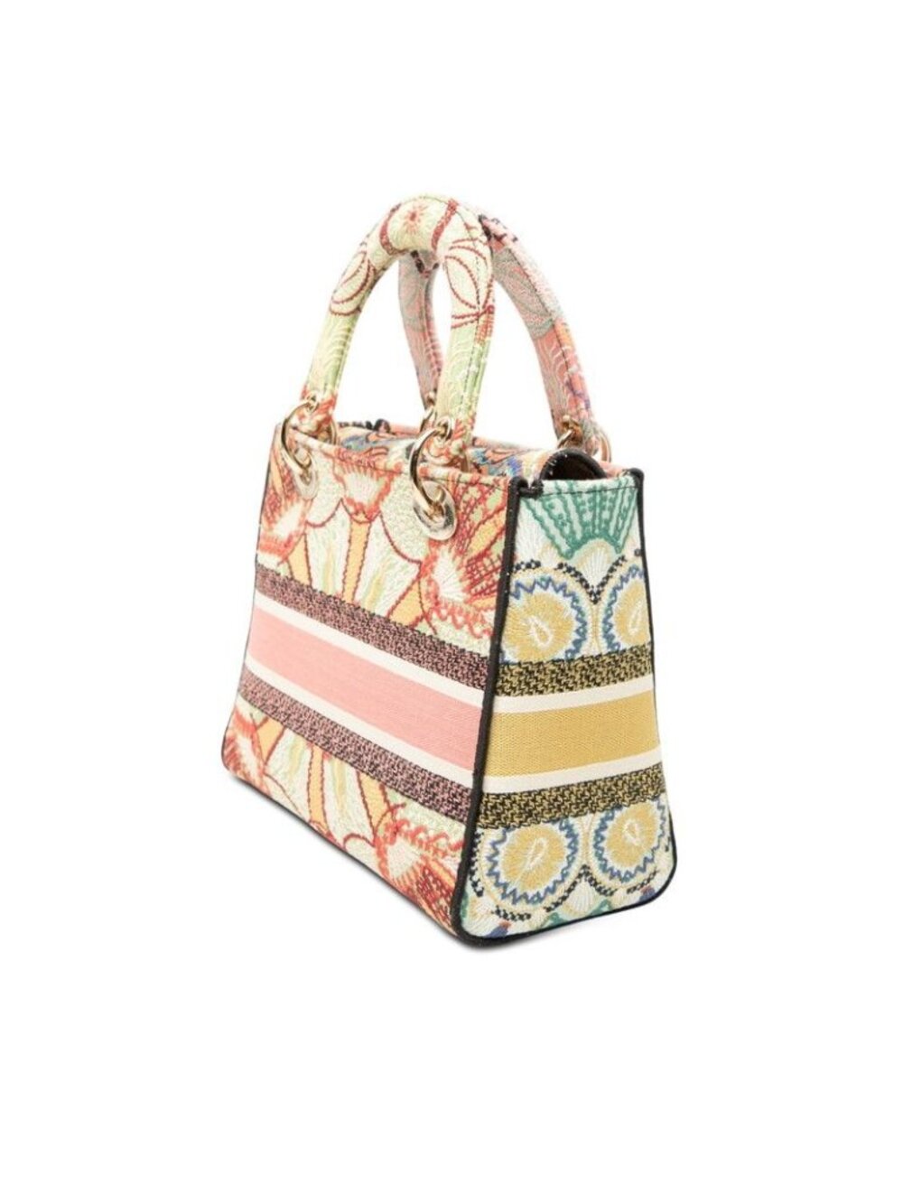 Dior Lady D-lite 2-Way Shoulder Bag Multicolor Canvas - Picture 2 of 7